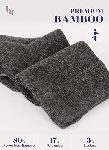 Image of Hugh Ugoli Women's Rayon Derived from Bamboo Knee High Socks Comfort Seam Long Dress Socks, Shoe Size 5-8 /8-11, 4 Pairs