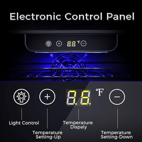 Image of LEONARD USA 155 L Inverter Built-in Wine Chiller, Wine Cooler, Under Counter, Touch Control, Toughened Glass Door with UV-Protection, LED Interior Light with Safety Lock for Home, Bar & Office