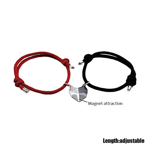 Bracciale Intrecciato,2Pcs Cuore Desiderio Magnete...