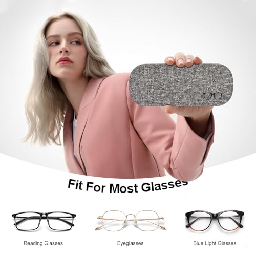 Image of Glasses Case Hard Shell Eyeglass Case with Cleaning Cloth Unisex Reading Hard Glasses Cases for Women Men