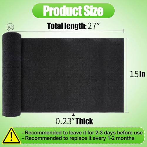 Image of HASTHIP 15.7x27.5 Cuttable Air Conditioner Filters - Washable Reusable Foam Pad Pre Filter Carbon Filter Sheet Roll for Air Purifiers Window AC Air Vent and More - Charcoal Filters Remove Odors