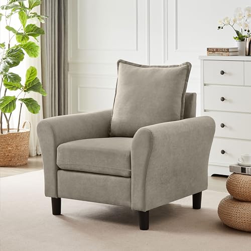 Sillón Moderno Beige Piel de Melocotón miniatura 3