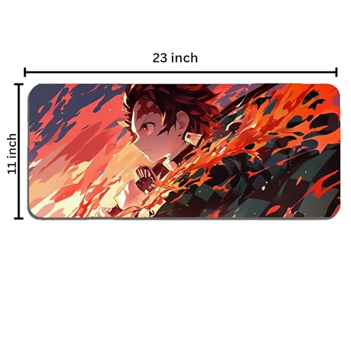 Image of Anime XL Extended Gaming Mouse Pad | XXL Large Desk Mat 60x30cm for Laptop & PC | Non-Slip Rubber Base, Waterproof, Durable & Smooth Surface | Office, Gaming & Study