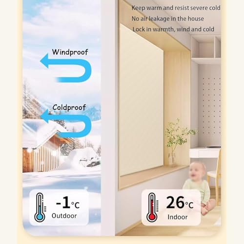 Kit isolation fenêtre hiver anti froid rideau isolant thermique réutilisable contre les ponts thermiques - 3