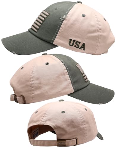 Image of Antourage American Flag Unisex Baseball Hat for Men and Women | USA Flag Mesh Snapback Flat Visor Cap + 2 Patriotic Patches