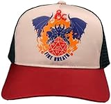 DONJONS ET DRAGONS : Casquette en maille ajustable avec fermeture à double pression. Visière semi-incurvée noire. Devant et visière 100% coton