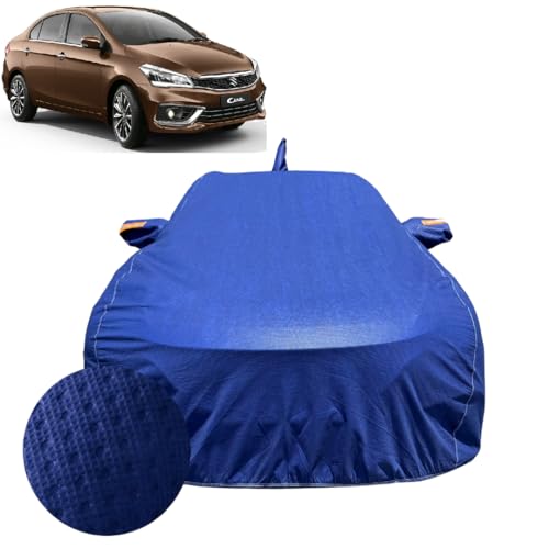 Image of Car Cover for Maruti Suzuki Ciaz (2014-2026) | 100% Waterproof Cover with Antenna & Reflective Mirror Pockets | Dustproof, Scratchproof, Heatproof Ciaz Car Cover |Soft Cotton Lining| Blue