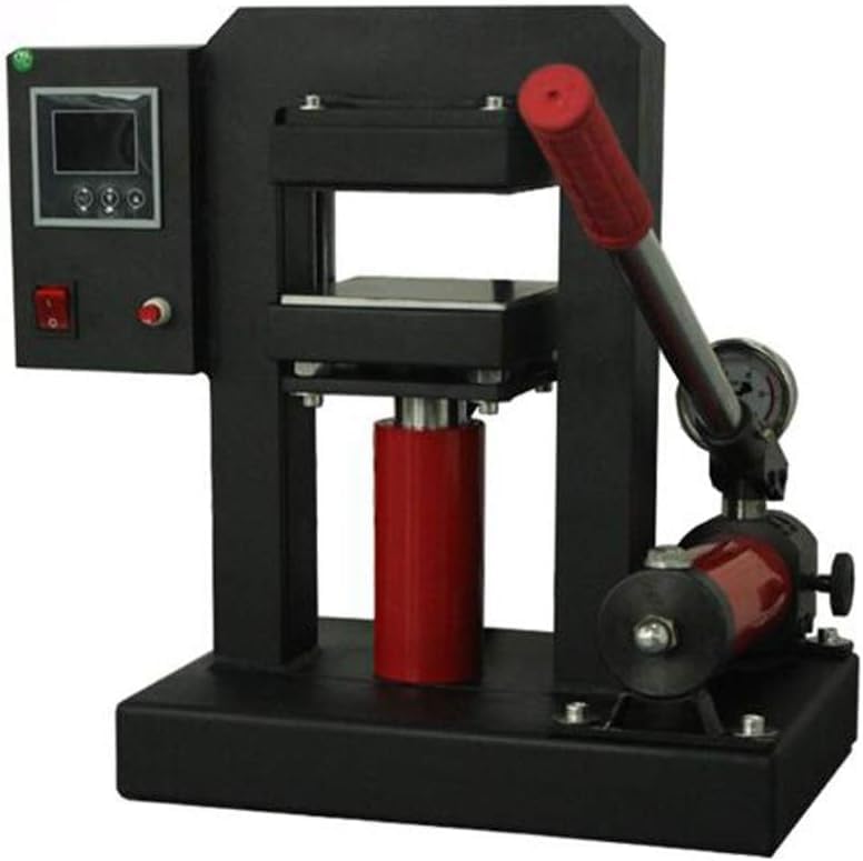 YOGAYE Small Press Heating Upper and Lower Plates Manual Hydraulic Pressure Rosin Hot Stamping Suitable for Printing Small Logo Hot Stamps 1000w