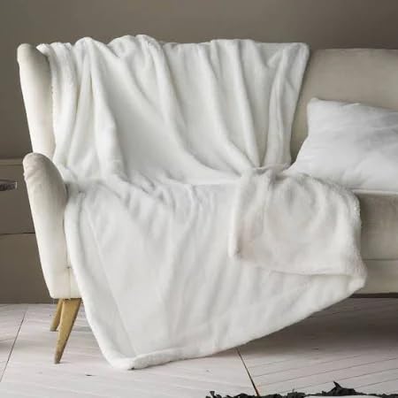 ANTILO TEXTIL - Plaid Sofá - Plaid Cama - Diseño Textura Moderno - Color Blanco - Medida 150x200cm (River Blanco)