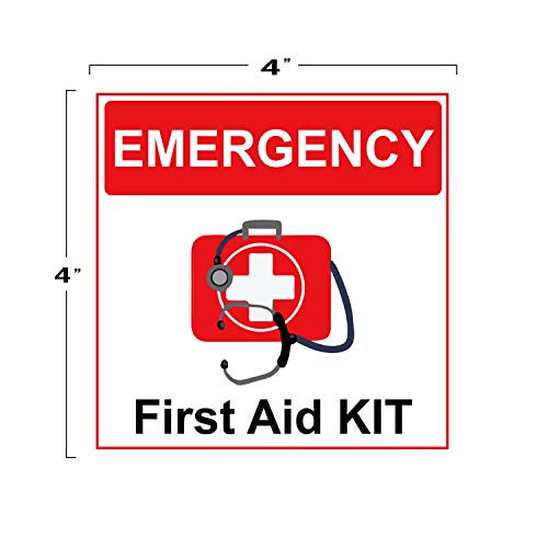 First Aid Sticker 4 Inch Emergency First Aid Kit Safety Labels 6 Pcs First Aid Kit Decal #TOP1