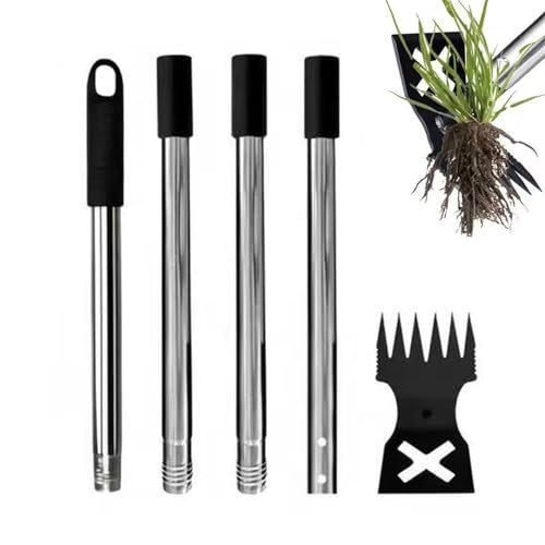 Strumento di diserbo della radice | Strumento di diserbo da giardino a manico lungo - Rastrello da taglio regolabile su due lati resistente per passerella, calcestruzzo, esterno, prato, giardino