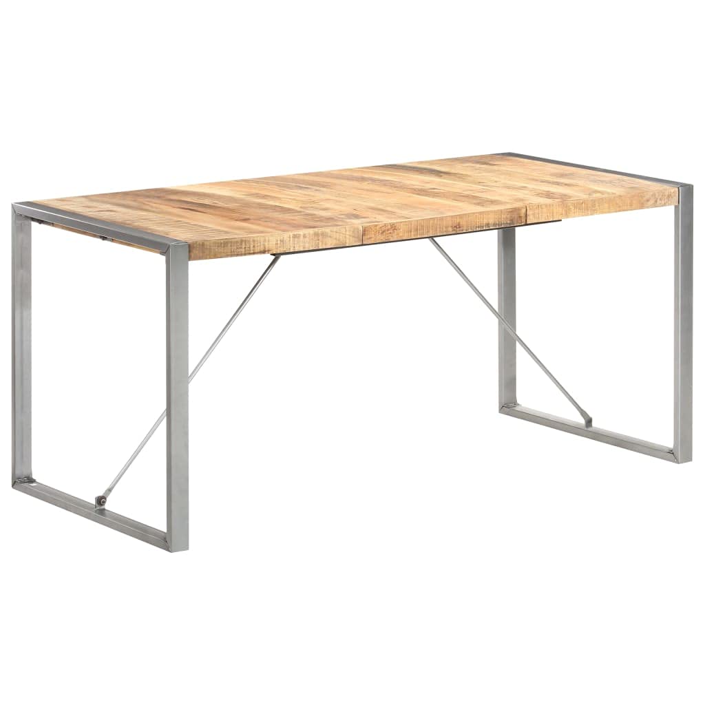 Table à manger en bois de manguier 160x80cm de style industriel