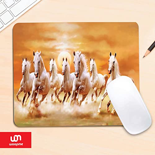 woopme Running Horse Printed Mouse Pad for Office Gaming Professional Laptop PC Desktop Computer Printed Non-Slip Rectangle Rubber Base Mouse Mat... - Image 2