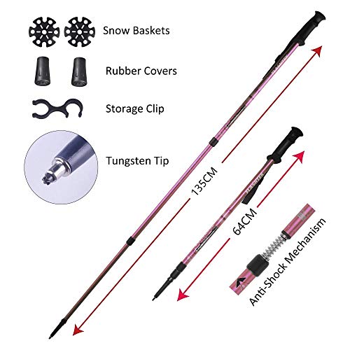 Flashtek 21/25/30 Inches Light Weight Snowshoes For Women Men Youth Kids, Aluminum Terrain Snow Shoes. (21", Pink) #TOP6