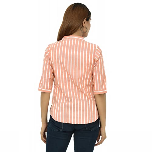 Image of Women /Girls Cotton Stripe Regular Fit Shirts Pack of 2