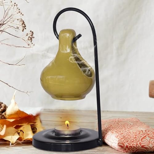Pure Source India Ceramic Aroma Oil Diffuser for Home Fragrance Decoration and Gifting, 4 X 8 Inch (Hanging - Green)