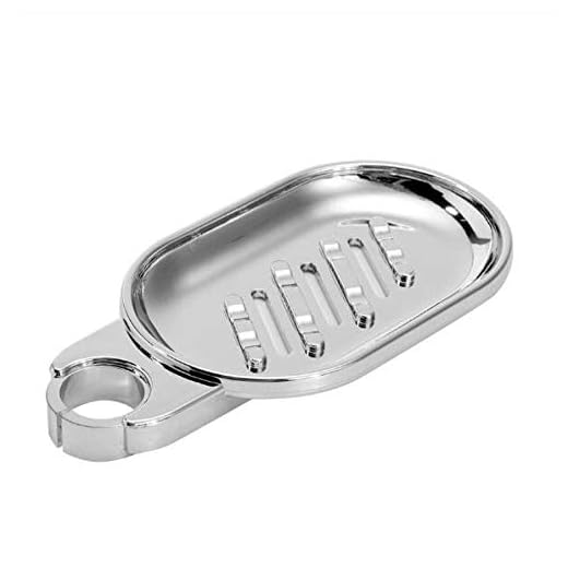 Rmbearmoni Jabonera Titular 22Mm Abs Plástico Ducha Riel Jabonera Caja Jabonera Jabón Pallet Ducha Varilla Soporte para Barra Deslizante Cromo