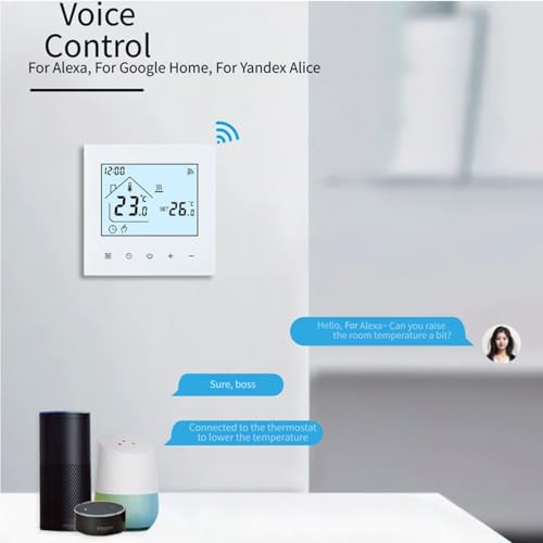 Thermostat WiFi programmable Tuya chauffage eau écran LCD application assistant vocal