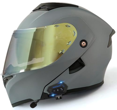 Casque intégral pour hommes et femmes modulable Bluetooth XL antibuée