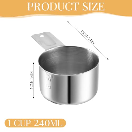 Vaso medidor 1 taza 240 ml acero inoxidable miniatura 2