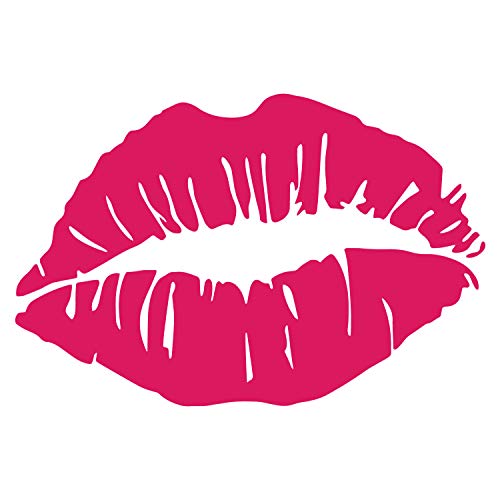 Image of Lips Kiss Mouth Vinyl Decal Sticker Car Window Bumper Die Cut 5.5-Inches Premium Quality UV Resistant No Background (5.5-Inches, Hot Pink) JMM0297HTPNK5