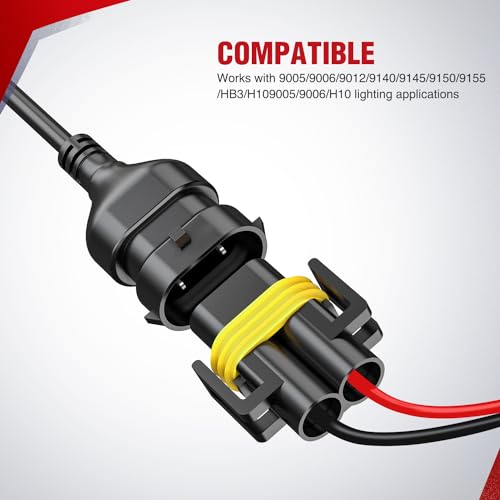 Image of Nilight 16AWG Heavy Duty Wiring Harness Kit - 12V 5PIN Rocker Switch Relay Blade Fuse Socket Connector - Compatible with 9005 9006 9140 9145 HB3 H10 Fog Light Bulbs