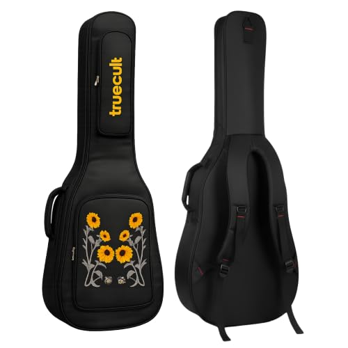 Image of True Cult Acoustic Guitar Bag /Cover with Foam Padding (Black) Strong and Durable for Multiple Sizes and Shapes Folk /Classical Guitars 38 inch, 39 inch, 40 inch, 41 inch (Sun-Flower)