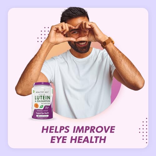 HealthyHey Lutein with Zeaxanthin - Support Eyes Health - 60 Veg. Capsules (Pack of 1)