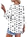 OFEEFAN Summer Tops for Women 2026 Business Casual Tops 3/4 Sleeve Shirts Work Tops Button Up Shirts Comfort Colors Tshirt Polka Dot Top L