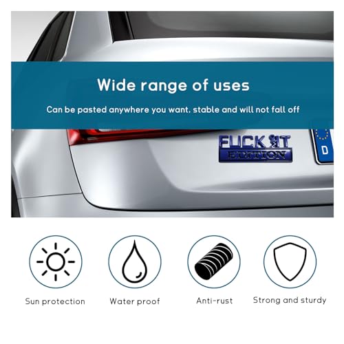 Image of Dickno Fuck It Edition Emblem for Car, Auto Fender Bumper Decoration Stickers, Vehicle 3D Side Fender Rear Trunk Decal Badge, Universal Exterior Accessories for Car (Blue & Black)