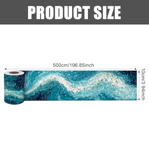 Image of Nuxovilar Abstract Wave Peel Stick Wall Border PVC 3.94x16.4'