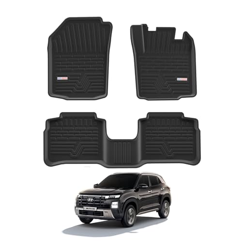Image of 3D TPE Car Floor Mat for Creta (2024 Onwards) Custom Fit, Heavy Duty & Anti-Slip Creta Floor Mat | Easy to Clean, All Weather Resistant, Waterproof & Dustproof Car Foot Mat