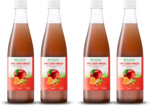 Image of Dr. Vaidya Apple Cider Vinegar Juice - Tasty & Highly Effective Ayurvedic Drink | Natural ACV Juice for Weight Loss & Detox | Enriched with Garcinia, Raw Turmeric and Honey | Metabolism Booster | Improves Digestion & Gut Health | Fat Burner for Men & Women | (450ml per Pack) , Pack of 4