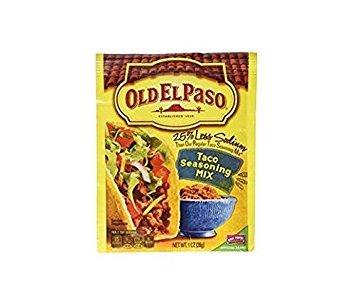 Old El Paso 25% Less Sodium Taco Seasoning Mix (Pack of 3) 1 oz Packets
