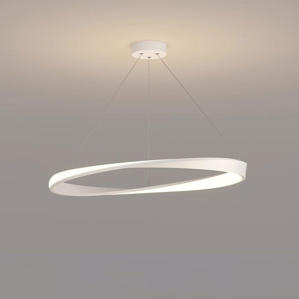 HXYSXHJUO Modern Ring Chandelier LED Dimmable Pendant Light Round Hanging Ceiling Lamp Nordic Kitchen Island Lighting, Linear Chandeliers for Dining Room Bedroom Living Decor