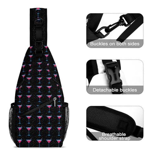 Bolso Sling Unisex con Estampado Cóctel Ligero y Ajustable miniatura 3