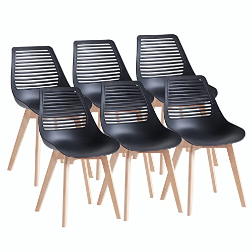 Sim Luxury Sillas De Comedor, Sillas De Comedor Pack 6, Nórdica Silla De Cocina, Patas De Madera De Haya, Ideal Para Comedor, Cocina, Salón, Dormitorio - Negro Sim Luxury Sillas De Comedor, Sillas De Comedor Pack 6, Nórdica Silla De Cocina, Patas De Madera De Haya, Ideal Para Comedor, Cocina, Salón, Dormitorio - Negro