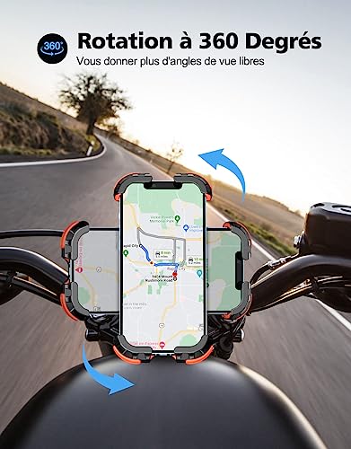 Zewdov Bike Phone Mount 360° Rotatable, [Secure Lock] Bike Phone Holder for Handlebars, Motorcycle Phone Mount Compatible with iPhone/Galaxy 4.7-6.8\'\' Phone, Fits Electric/Mountain/Scooter Bikes - Thumbnail 4