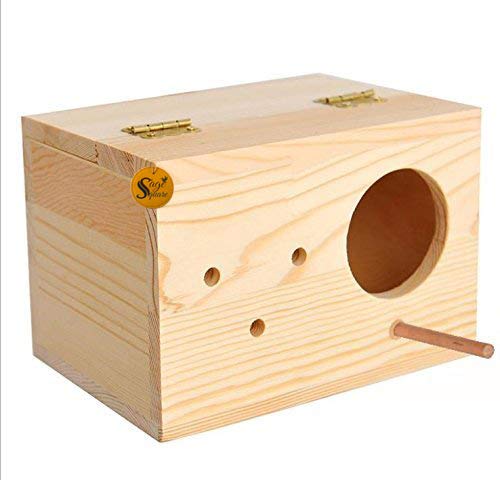 Sage Square Natural Wood Mountable Nest Cum Breeding Box with Perch Attached for Birds (6") (B07CVYVDRJ) Amazon Price History, Amazon Price Tracker