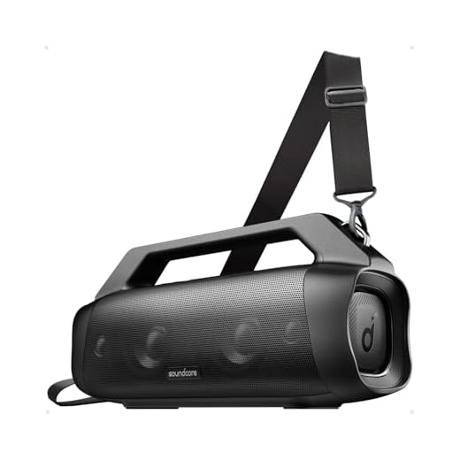 soundcore Anker Motion Boom Plus IP67 Lautsprecher für Draußen, 80W Stereo Sound, Individueller EQ & BassUp, USB-C, Bluetooth, Integrierte Powerbank, Wasserdicht, für Camping, Pool, Strand, Garten