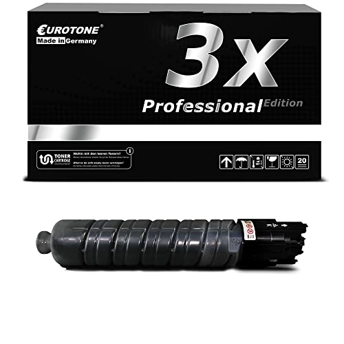 Toner noir compatible Ricoh Aficio MPC300 lot de 3 cartouches E.T. remplace 841299