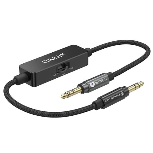 Adaptador de audio estéreo Cubilux TRS 3,5mm para cámara DSLR y videocámara con atenuador
