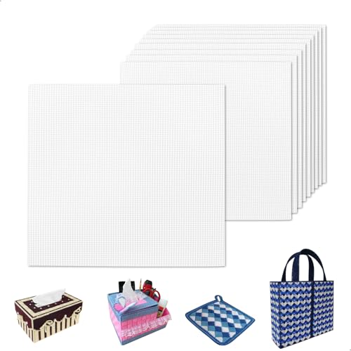 Canevas Plastique Trasparente,Broderie Kit Fait Main,Kit sac Crochet Tissu Maillé,Kits Point de Croix Convient pour Kits de Broderie à Tricoter à...