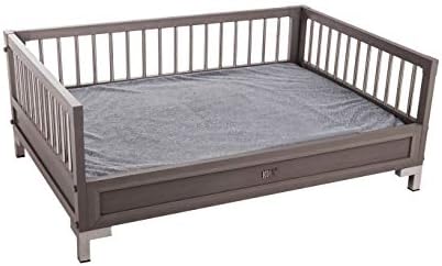 New Age Pet ecoFLEX Manhattan Raised Dog Bed w/Removable Cushion, Extra Large, Grey