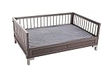 New Age Pet ecoFLEX Manhattan Raised Dog Bed w/Removable Cushion, Extra Large, Grey