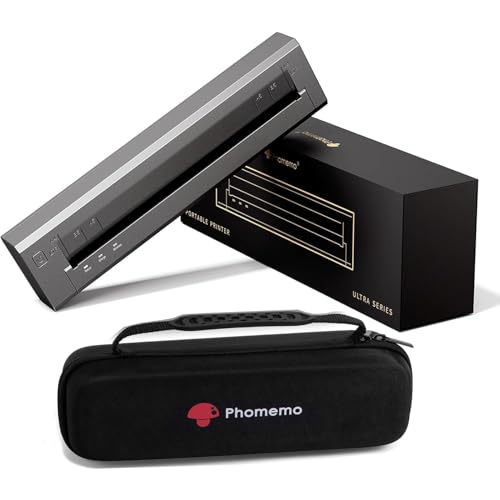 Image of Phomemo G100 Ultra Fast Portable Printers Wireless for Travel, 100mm /s, 499g, 300DPI, 1300mAh, Thermal Inkless Bluetooth Printer Compatible with iOS /Android /PC, US Letter /A4, with Case & 20 Sheets