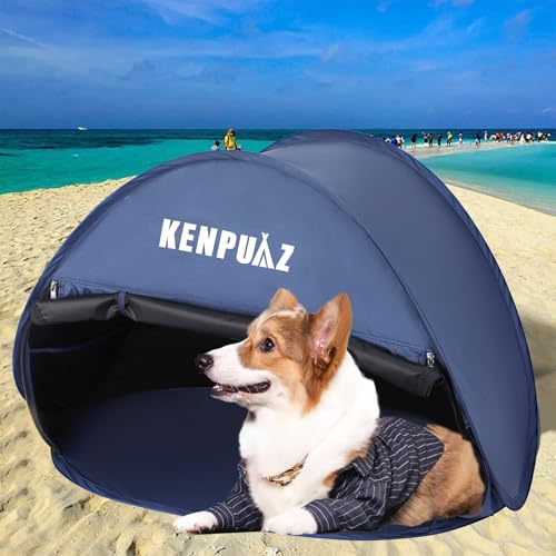 Yaskyly Pop Up Dog Beach Tent Mini Head Tent with Door Curtain, UPF50+ Portable Sun Shade Shelter for Puppy Large Cats Small Animals Pets Sun Canopy Dog Cat House, Waterproof, Easy Setup, Carry Bag
