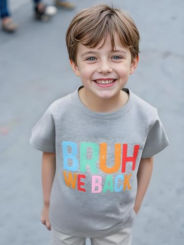 Bruh We Back Kids Toddler Boys Girls Back to School T-Shirt Kindergarten Primary Student First Day of School Tee Top2