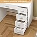 Quimoo Vanity Desk with Mirror & Lights, Makeup Vanity with 5 Drawers & Storage Shelves, White Vanity Table, 3 Color Modes & Adjustable Brightness, Dressing Table, Bedroom