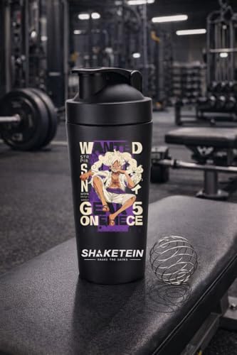 Image of Stainless Steel Gym Shaker Bottle 750ml | Leak Proof Protein Mixer Shaker | BPA Free | Metal Sports Water Bottle for Gym, Workout & Fitness (Anime-31-BLACK)